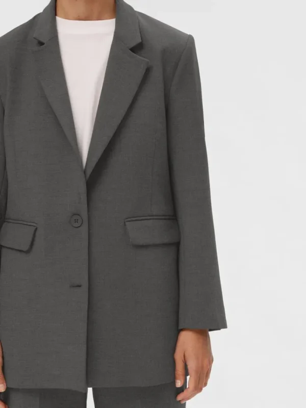 Jakkesæt & Blazers>SELECTED AFSLAPPET BLAZER Grey