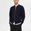 Strik>SELECTED AFSLAPPET CARDIGAN MED LYNLÅS Blue