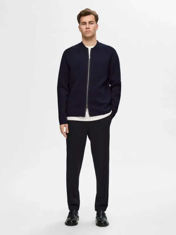 Strik>SELECTED AFSLAPPET CARDIGAN MED LYNLÅS Blue