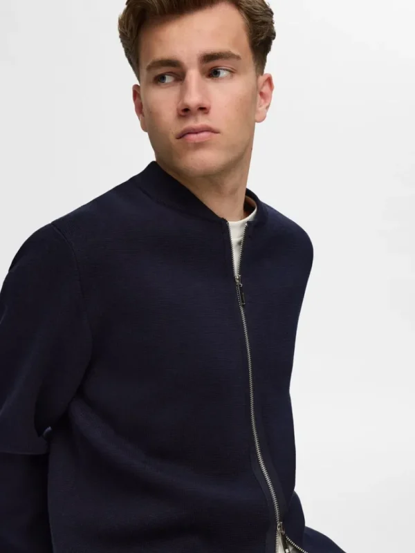 Strik>SELECTED AFSLAPPET CARDIGAN MED LYNLÅS Blue