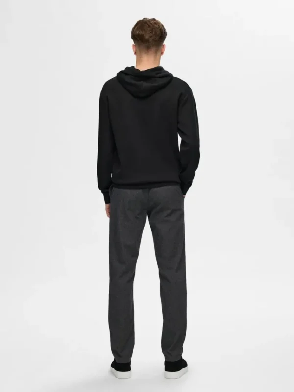 Hættetrøjer & Sweatshirts>SELECTED AFSLAPPET HOODIE Black