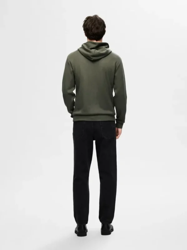 Hættetrøjer & Sweatshirts>SELECTED AFSLAPPET HOODIE Green