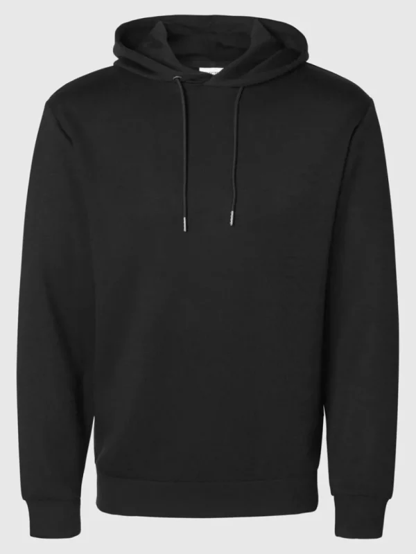 Hættetrøjer & Sweatshirts>SELECTED AFSLAPPET HOODIE Black