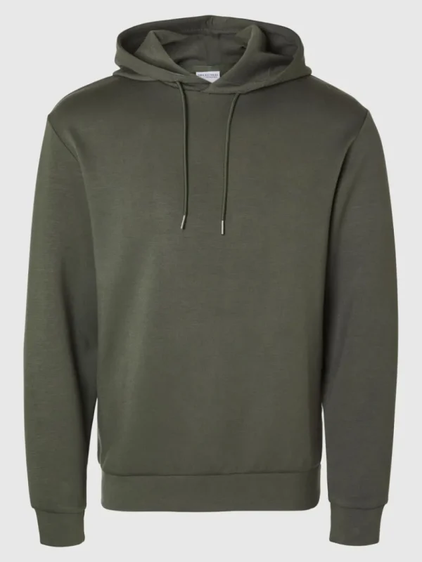 Hættetrøjer & Sweatshirts>SELECTED AFSLAPPET HOODIE Green