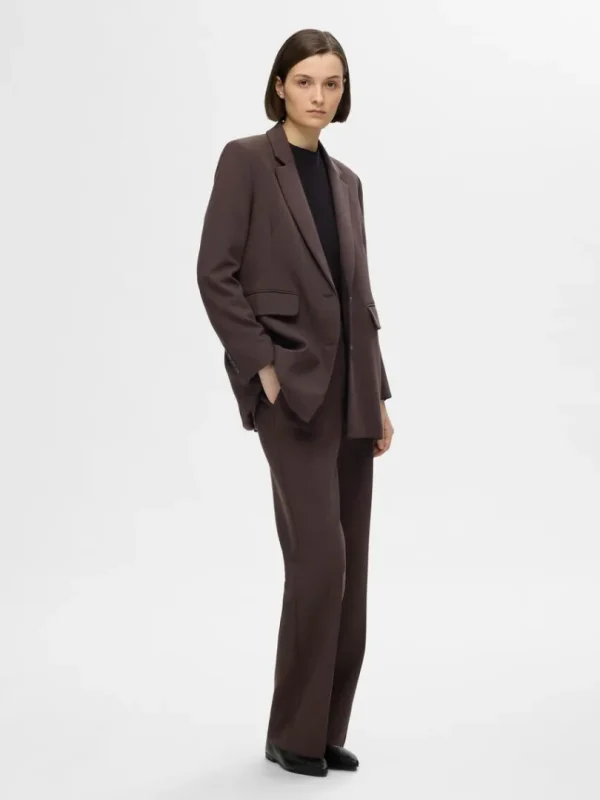 Jakkesæt & Blazers>SELECTED AFSLAPPET PASFORM BLAZER Brown