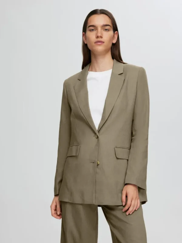 Jakkesæt & Blazers>SELECTED AFSLAPPET PASFORM BLAZER Green
