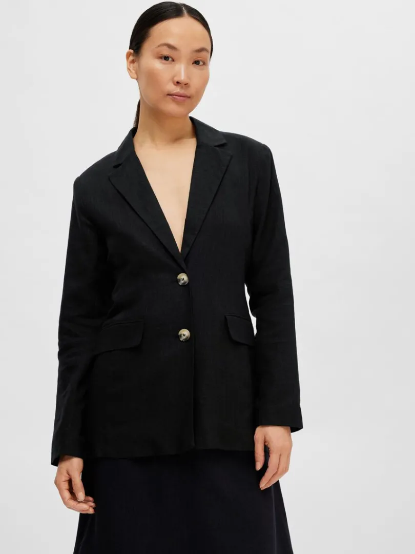 afslappet_pasform_blazer_2-7.webp Jakkesæt & Blazers>SELECTED AFSLAPPET PASFORM BLAZER Black