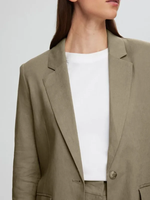 Jakkesæt & Blazers>SELECTED AFSLAPPET PASFORM BLAZER Green