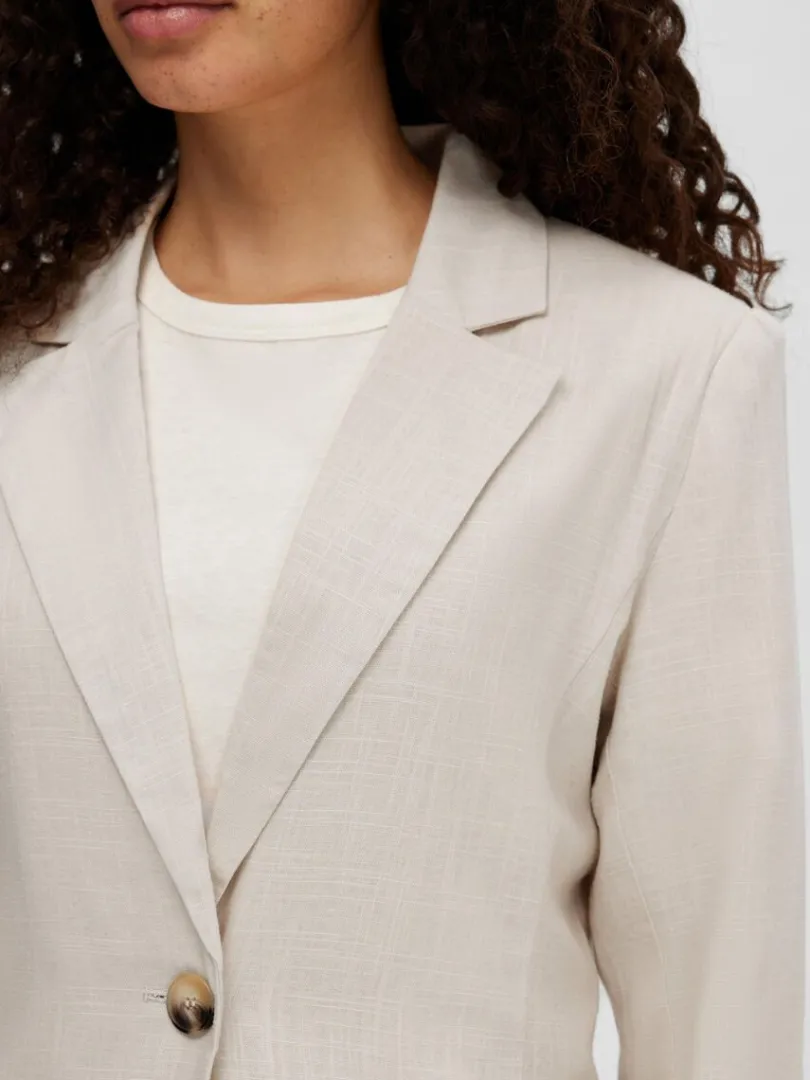 afslappet_pasform_blazer_3-6.webp Jakkesæt & Blazers>SELECTED AFSLAPPET PASFORM BLAZER Beige