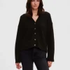 Strik>SELECTED AFSLAPPET PASFORM CARDIGAN Black