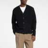 Strik>SELECTED AFSLAPPET PASFORM CARDIGAN Black