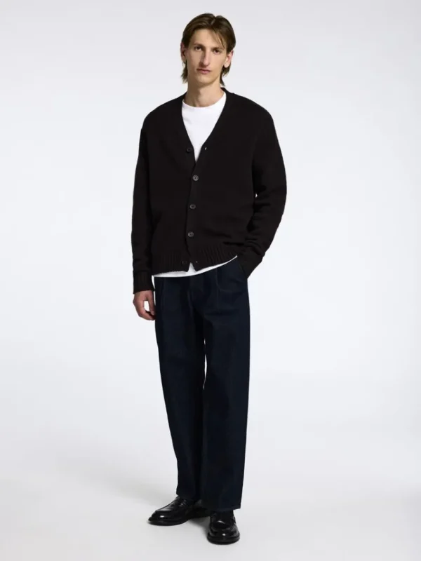 Strik>SELECTED AFSLAPPET PASFORM CARDIGAN Brown