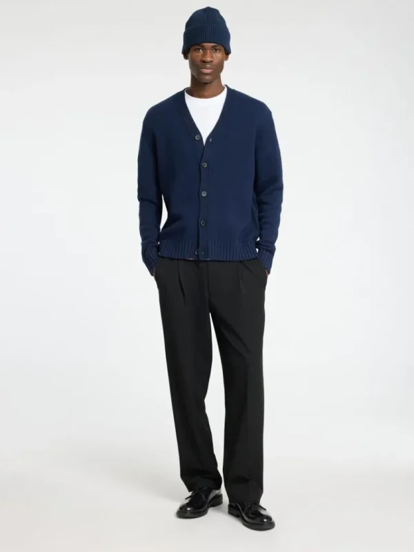 Strik>SELECTED AFSLAPPET PASFORM CARDIGAN Blue