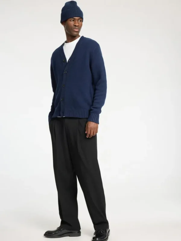 Strik>SELECTED AFSLAPPET PASFORM CARDIGAN Blue