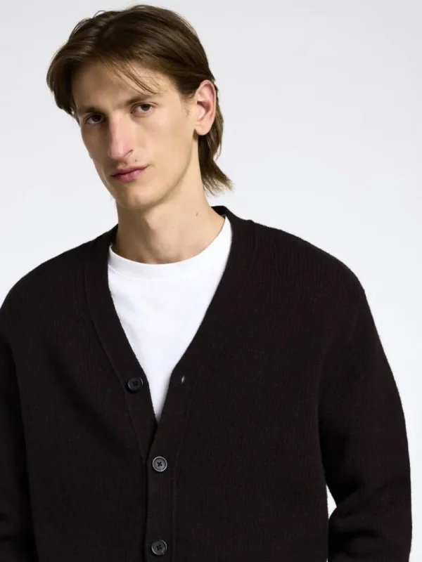 Strik>SELECTED AFSLAPPET PASFORM CARDIGAN Brown