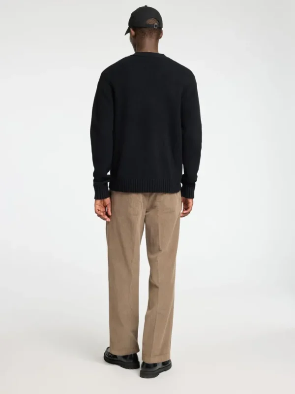 Strik>SELECTED AFSLAPPET PASFORM CARDIGAN Black