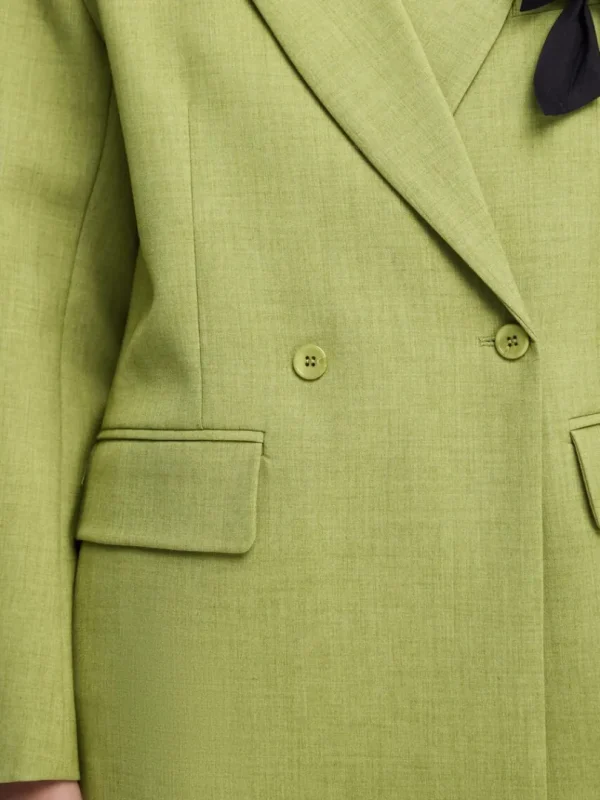 Jakkesæt & Blazers>SELECTED AFSLAPPET PASFORM DOBBELTRADET BLAZER Green