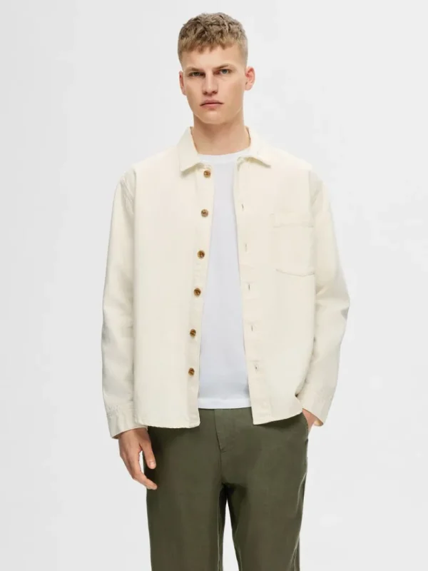 Skjorter>SELECTED AFSLAPPET PASFORM SKJORTE Beige