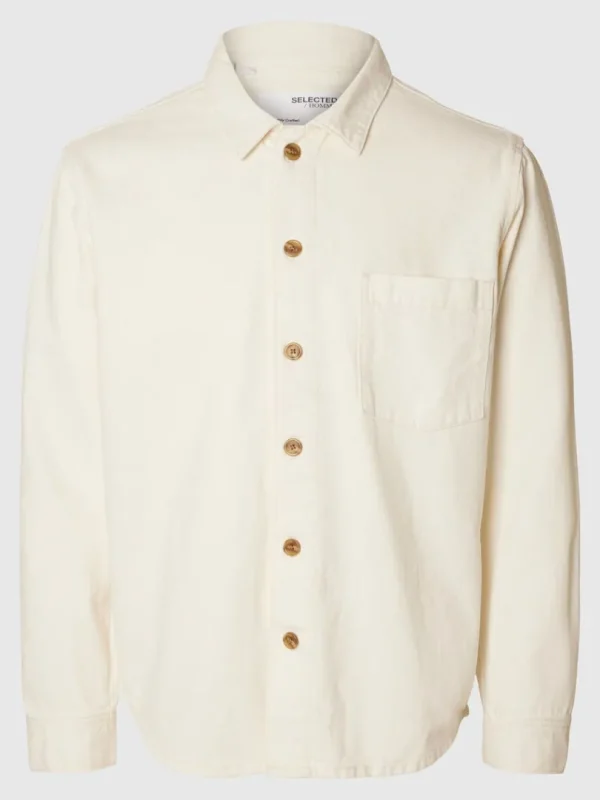 Skjorter>SELECTED AFSLAPPET PASFORM SKJORTE Beige