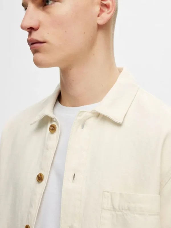 Skjorter>SELECTED AFSLAPPET PASFORM SKJORTE Beige