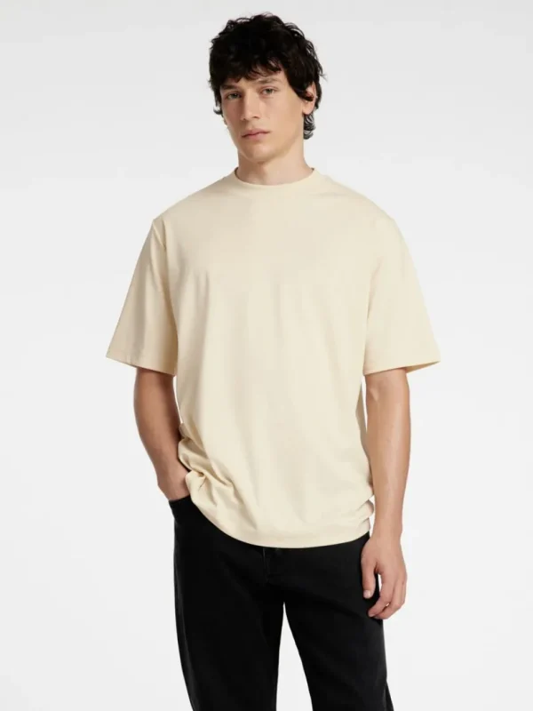 T-shirts>SELECTED AFSLAPPET PASFORM T-SHIRT Beige