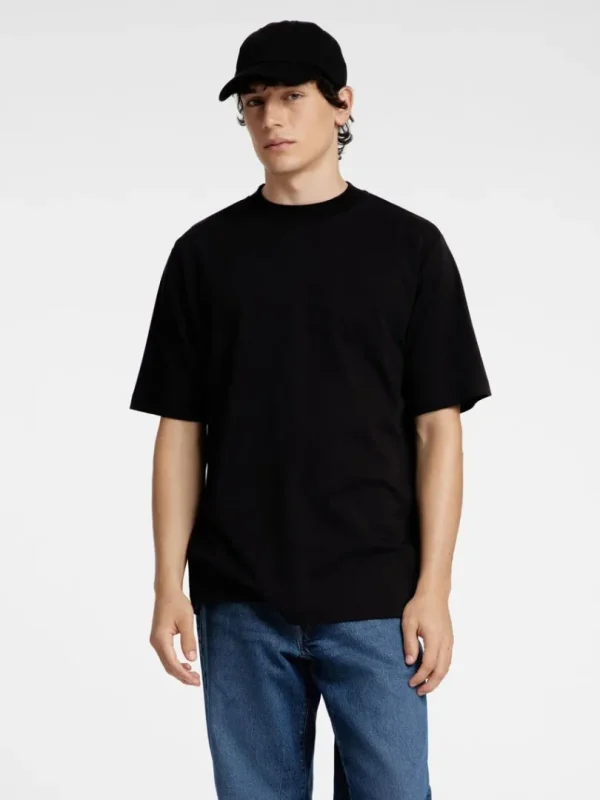 T-shirts>SELECTED AFSLAPPET PASFORM T-SHIRT Black