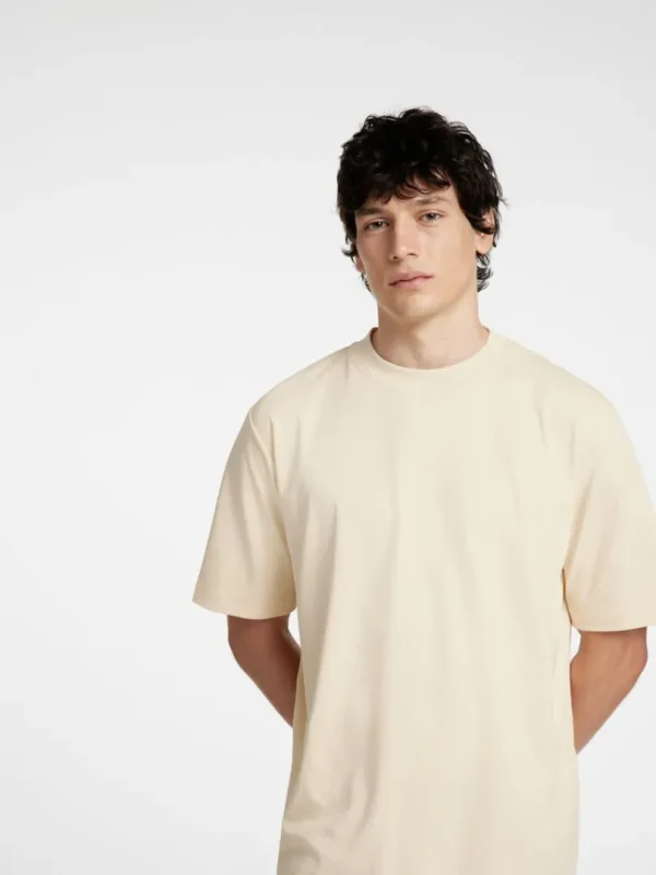 T-shirts>SELECTED AFSLAPPET PASFORM T-SHIRT Beige