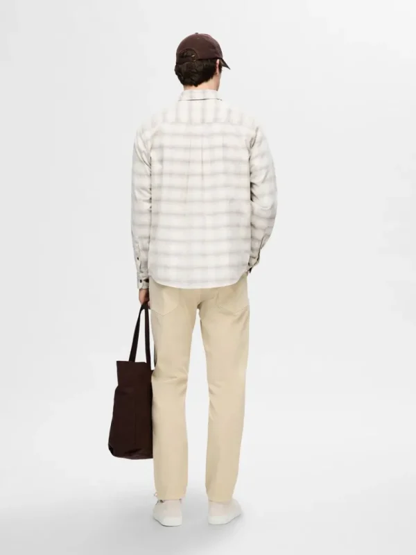 Skjorter>SELECTED AFSLAPPET TERNET SKJORTE Beige