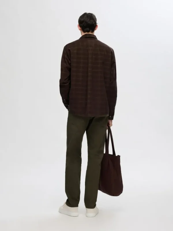 Skjorter>SELECTED AFSLAPPET TERNET SKJORTE Brown