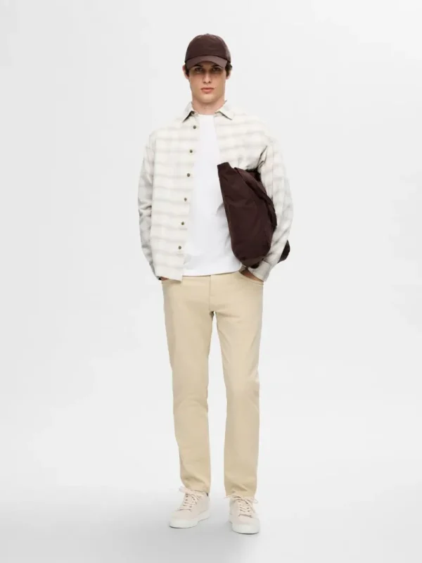 Skjorter>SELECTED AFSLAPPET TERNET SKJORTE Beige