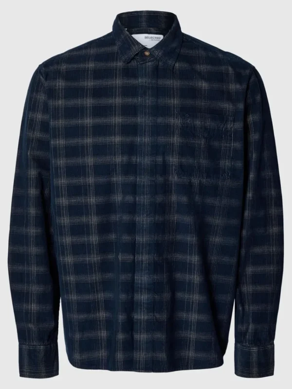 Skjorter>SELECTED AFSLAPPET TERNET SKJORTE Blue