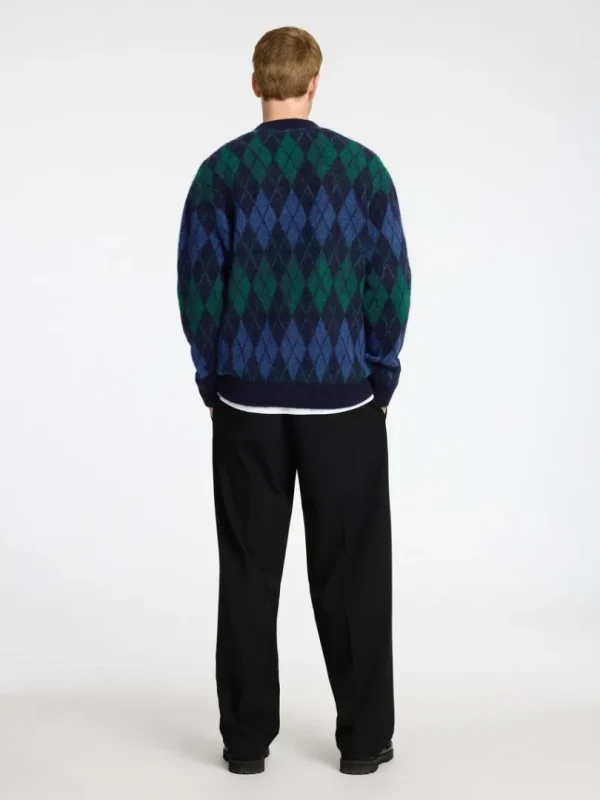 Strik>SELECTED ARGYLE-PRINT STRIKKET CARDIGAN Blue