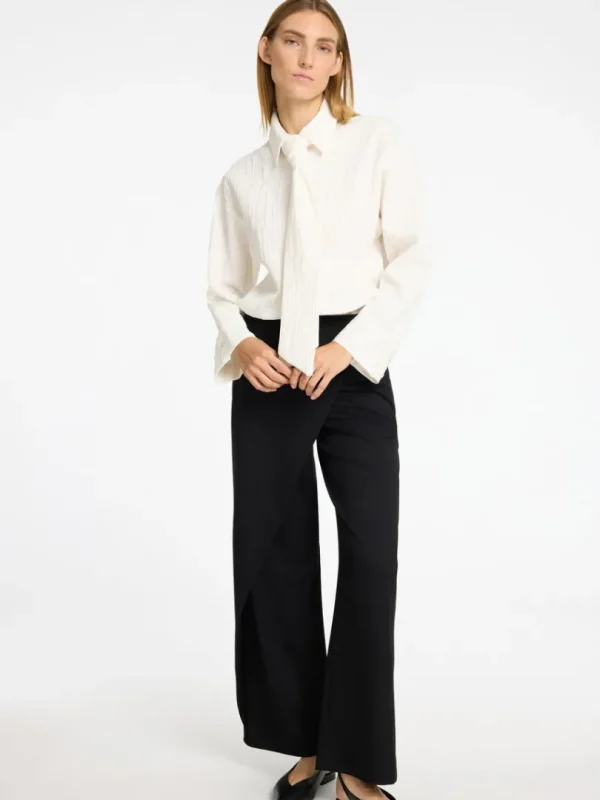 Bukser>SELECTED ASYMMETRISK BREDE BUKSER Black