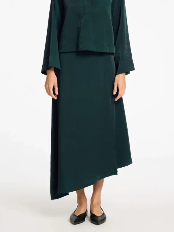 Nederdele>SELECTED ASYMMETRISK MAXINEDERDEL Green
