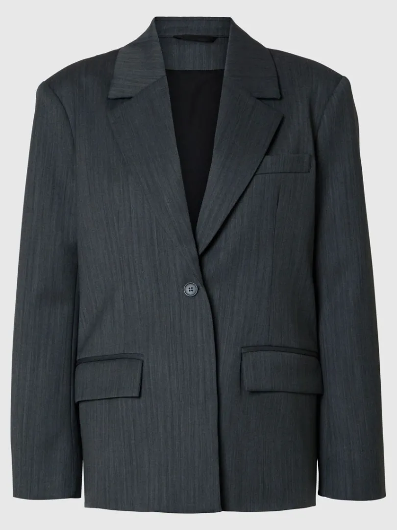 asymmetrisk_oversized_bla_5.webp Jakkesæt & Blazers | Overtøj>SELECTED ASYMMETRISK OVERSIZED BLAZER Grey