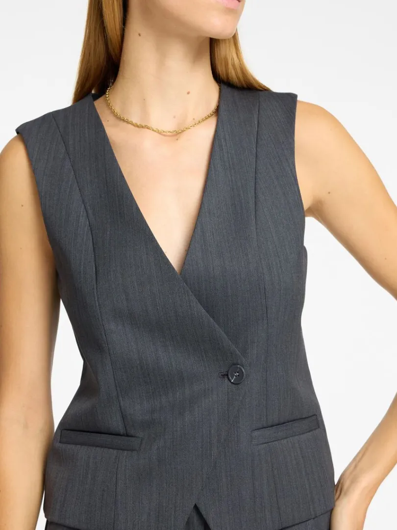 asymmetrisk_vest_3.webp Toppe Og Bluser>SELECTED ASYMMETRISK VEST Grey