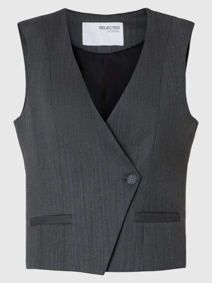 asymmetrisk_vest_5.webp Toppe Og Bluser>SELECTED ASYMMETRISK VEST Grey