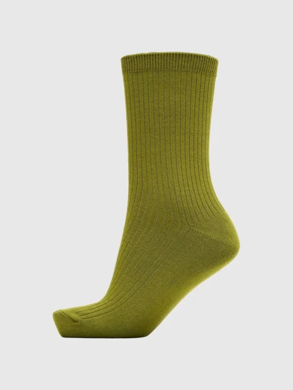 Accessories>SELECTED BASIC RIBBET STRØMPER Green