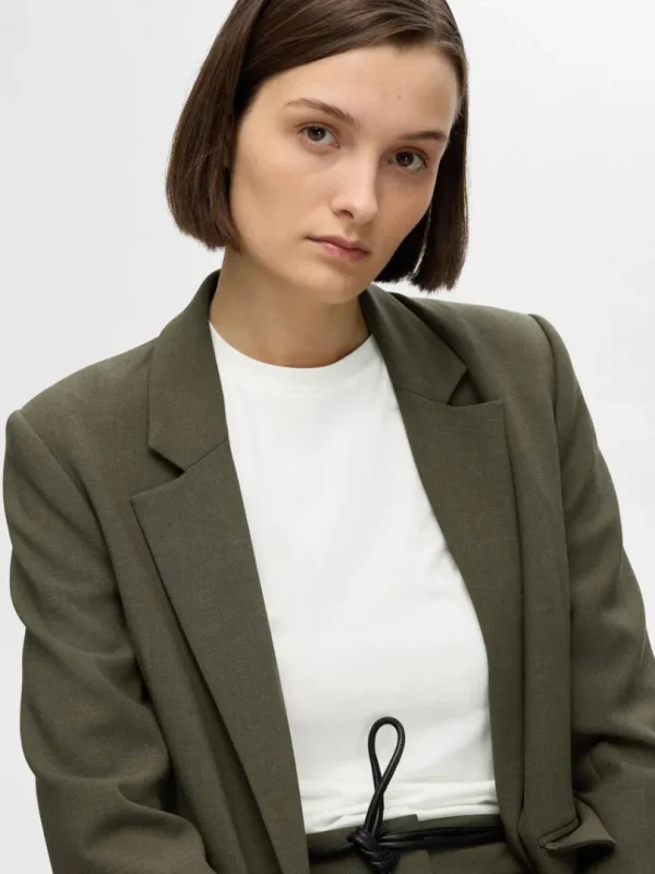 T-shirts>SELECTED BASIS- LANGÆRMET T-SHIRT White