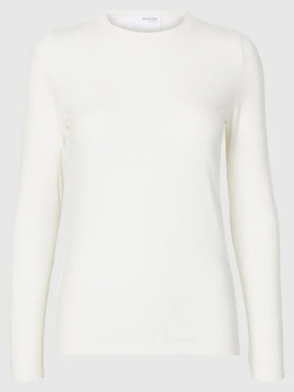 T-shirts>SELECTED BASIS- LANGÆRMET T-SHIRT White