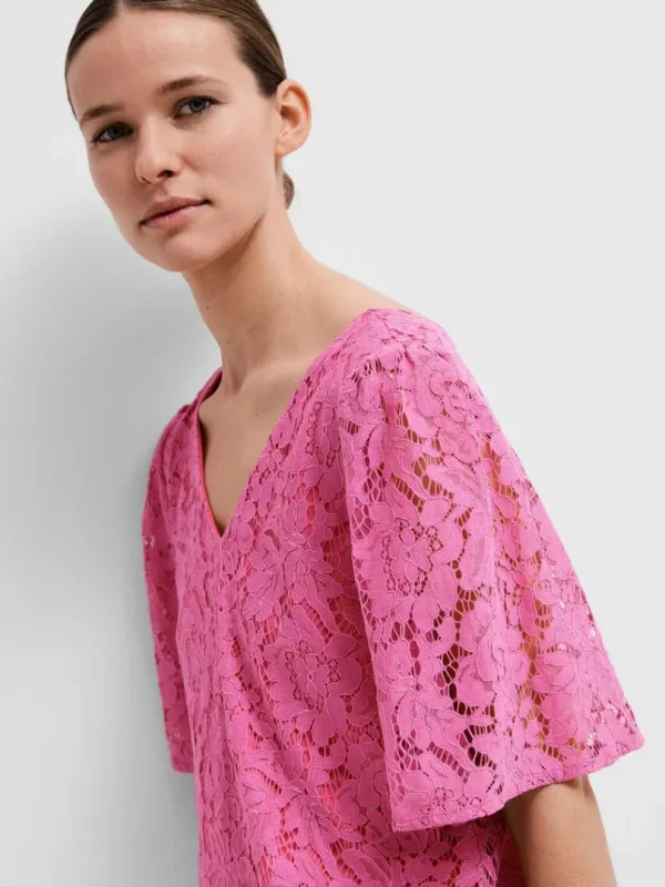 Kjoler>SELECTED BLOMSTERBLONDER MIDIKJOLE Pink