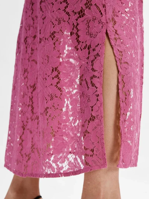 Kjoler>SELECTED BLOMSTERBLONDER MIDIKJOLE Pink