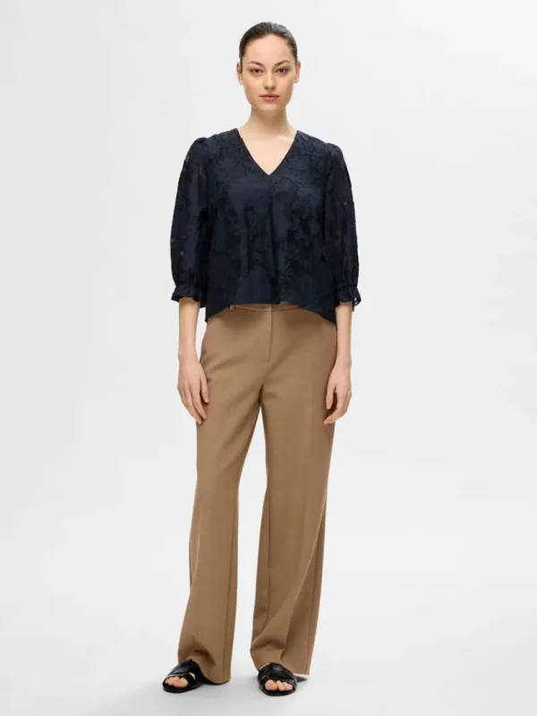 Toppe Og Bluser>SELECTED BLOMSTERPRINTET BLUSE Blue