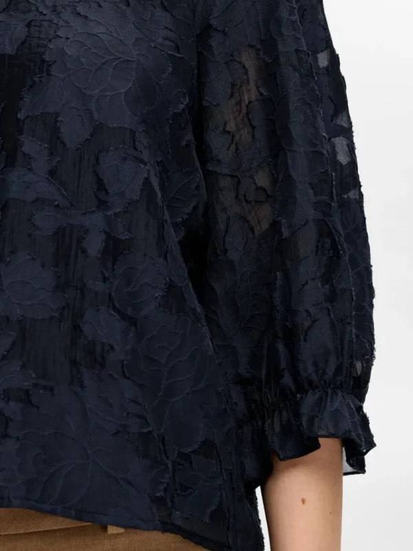 Toppe Og Bluser>SELECTED BLOMSTERPRINTET BLUSE Blue
