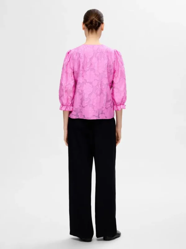Toppe Og Bluser>SELECTED BLOMSTERPRINTET BLUSE Pink