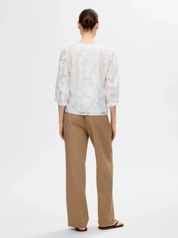 Toppe Og Bluser>SELECTED BLOMSTERPRINTET BLUSE White