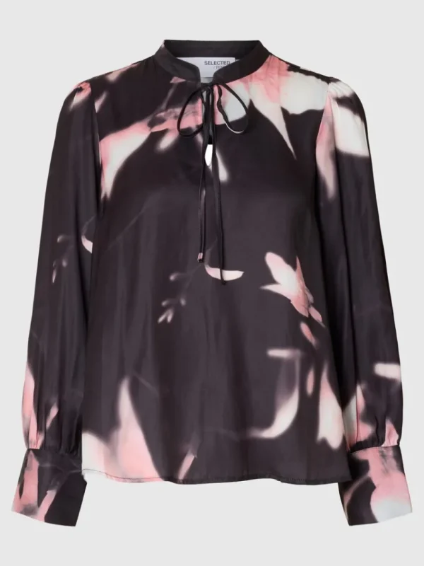 Toppe Og Bluser>SELECTED BLOMSTERPRINTET BLUSE Pink