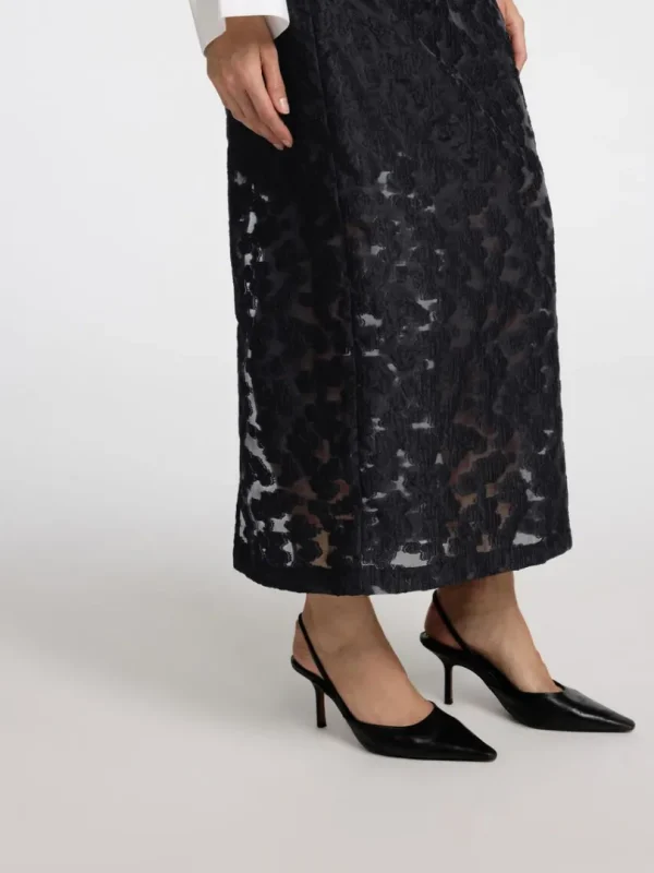Nederdele>SELECTED BLOMSTERPRINTET MAXINEDERDEL Black