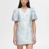 Kjoler>SELECTED BLOMSTRET JACQUARD KORT KJOLE Blue