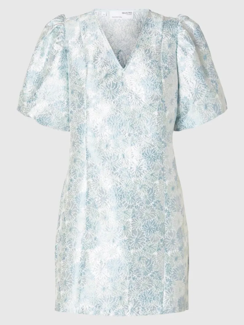 blomstret_jacquard_kort_k_5.webp Kjoler>SELECTED BLOMSTRET JACQUARD KORT KJOLE Blue